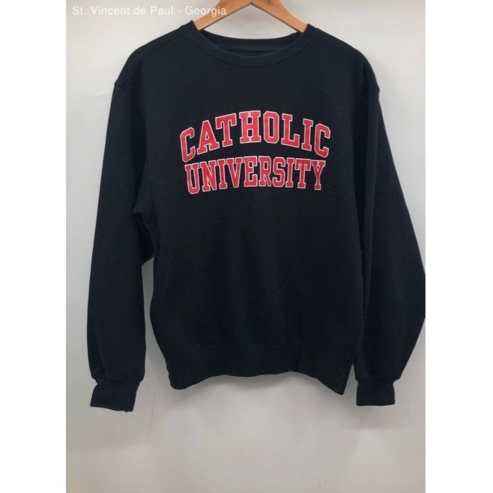 Jan Sport Black Catholic University Cardinals Pullover Crewneck Sweatshirt - S